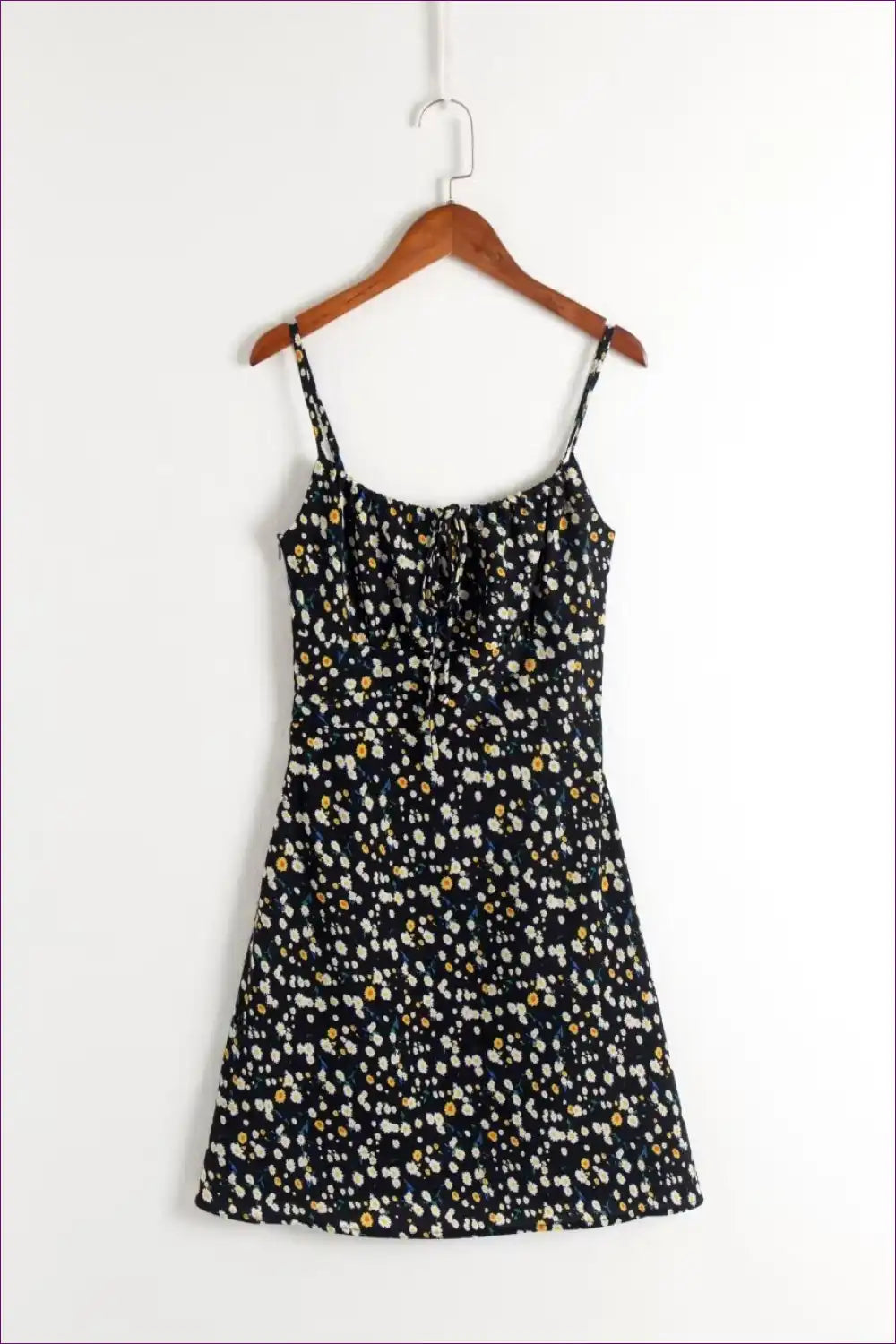 Mini Dress with Ditsy Floral - Picnic Perfect for A-line, Casual, Cotton, Dress, Everyday