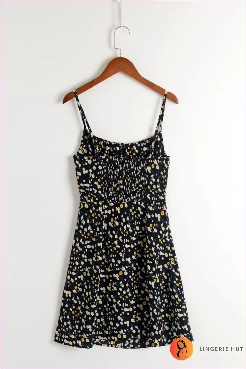Mini Dress with Ditsy Floral - Picnic Perfect for A-line, Casual, Cotton, Dress, Everyday