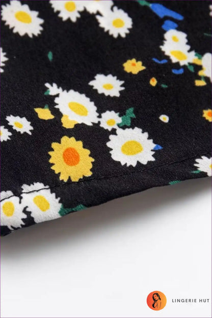 Mini Dress with Ditsy Floral - Picnic Perfect for A-line, Casual, Cotton, Dress, Everyday