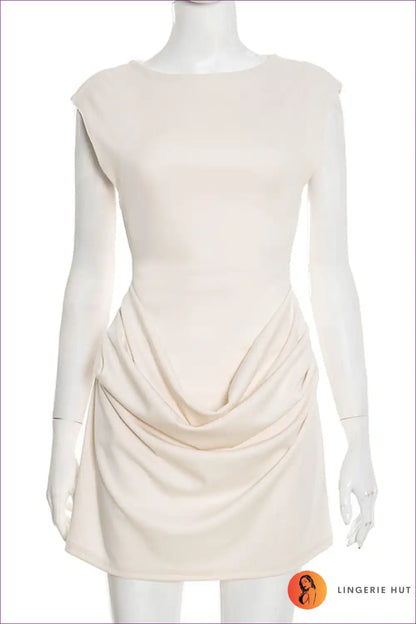 Mini Dress with Draped Detail - Effortless Elegance for All Season, Casual, Cutout, Dress, Evening Wear