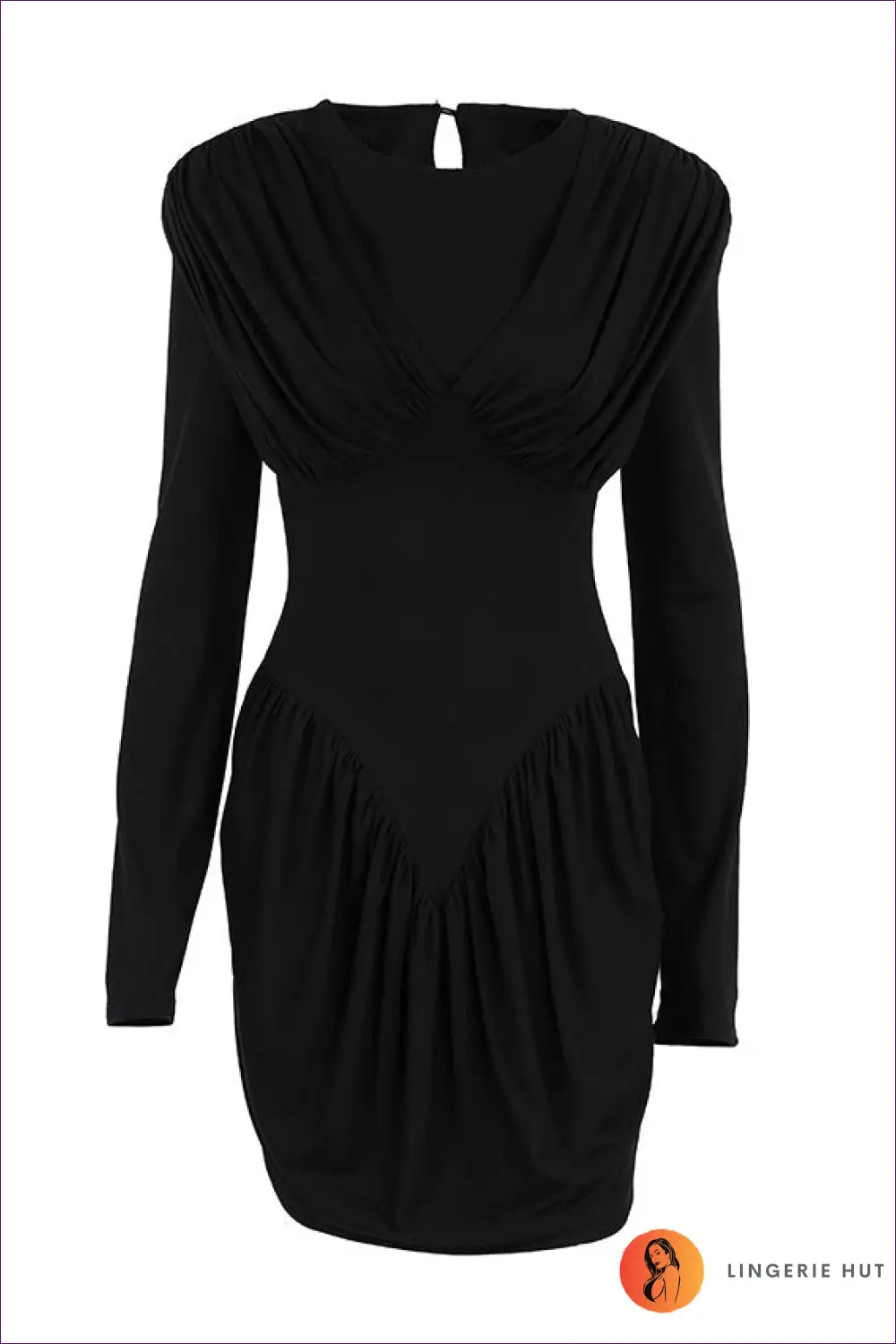 Mini Dress with Draped Detailing - Modern Minimalism - Dresses - Lingerie Hut - All Season • Bodycon • Casual • Date