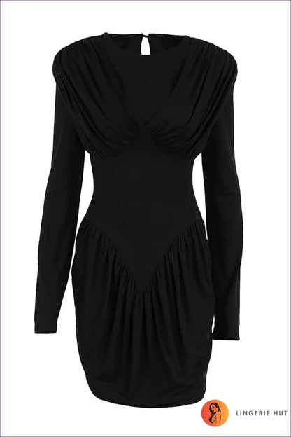 Mini Dress with Draped Detailing - Modern Minimalism - Dresses - Lingerie Hut - All Season • Bodycon • Casual • Date