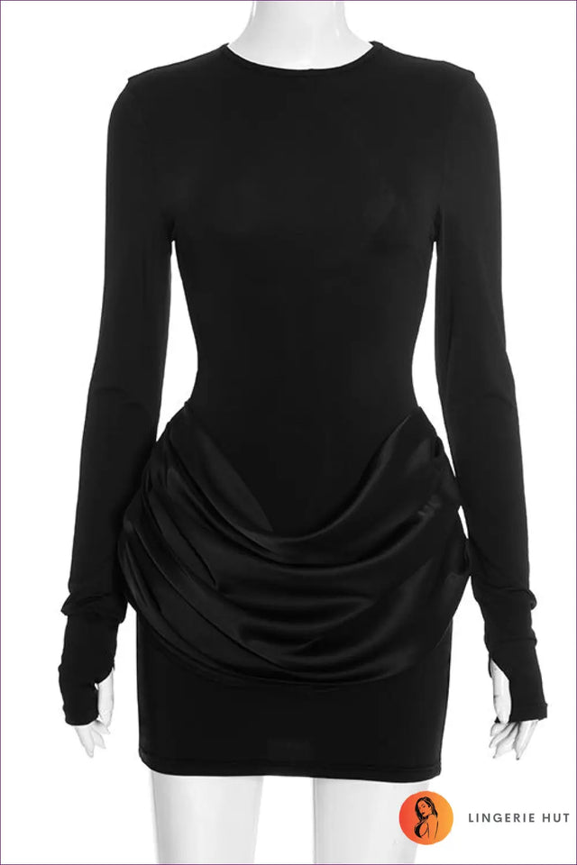 Mini Dress with Draped Side Detail - Effortless Elegance