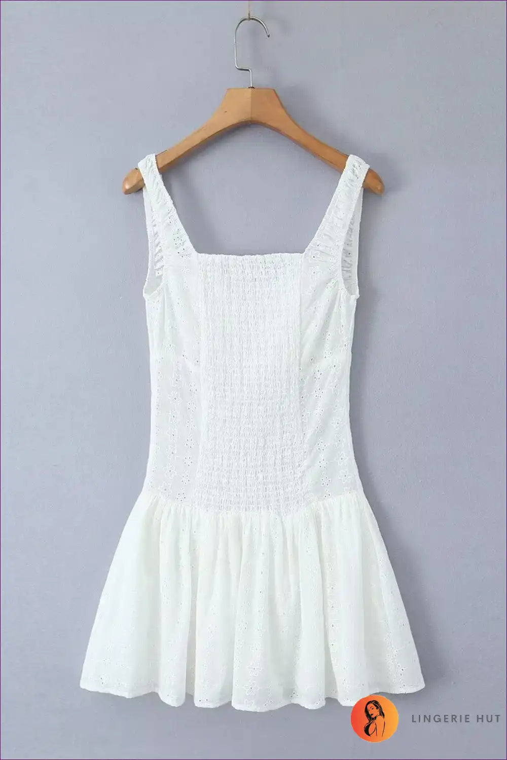 Mini Dress with Embroidered Bodice - Summer Romance for A-line, Boho, Casual, Cotton,