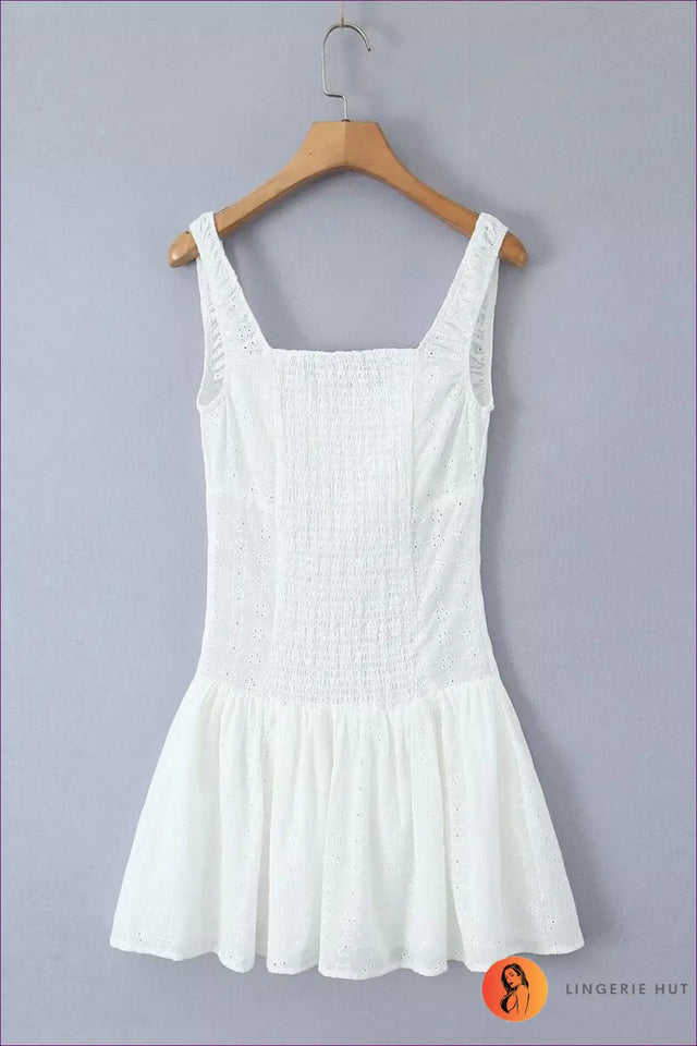 Embroidered Mini A-Line Dress - Garden Party Ready