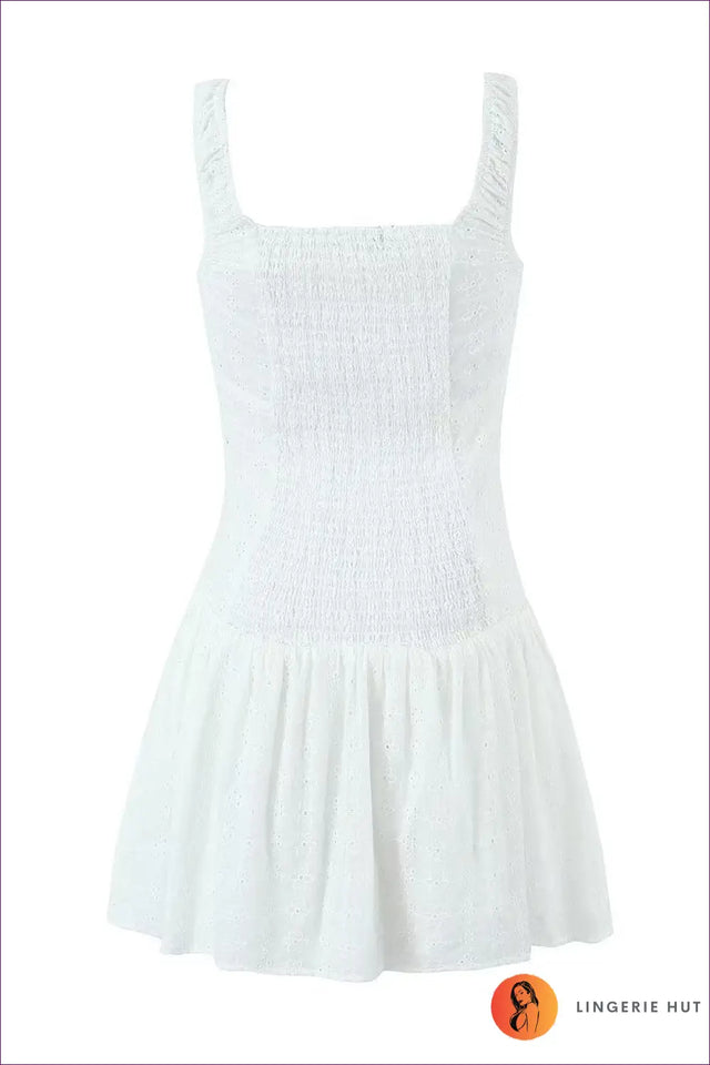 Embroidered Mini A-Line Dress - Garden Party Ready