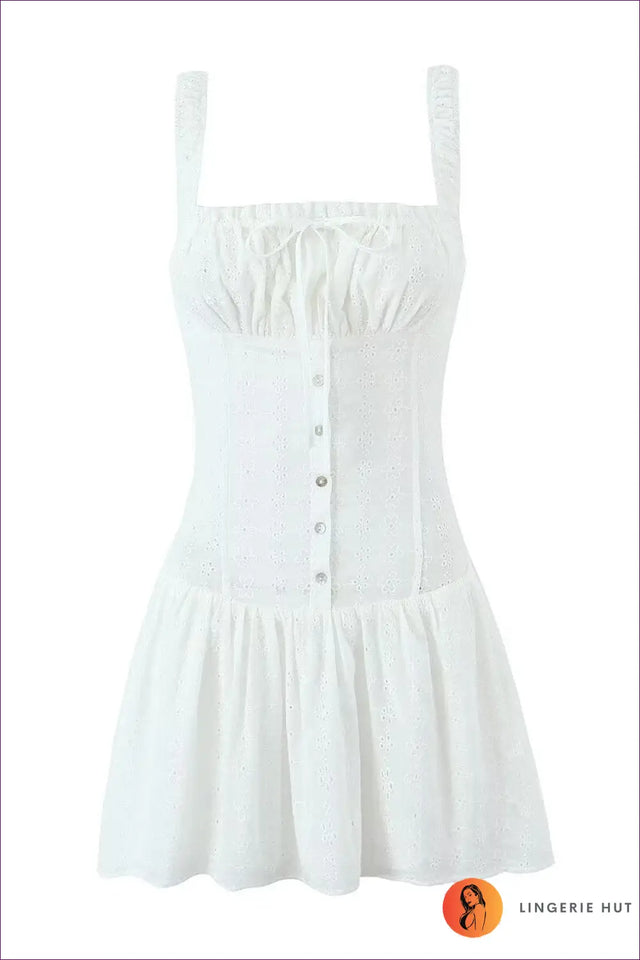 Embroidered Mini A-Line Dress - Garden Party Ready