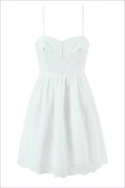 Mini Dress with Embroidered Details - Artisan Charm for A-line, Cotton, Cutout, Dress, Evening Wear