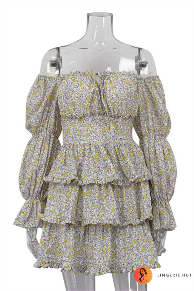 Mini Dress with Trumpet Sleeves - Effortless Boho Mood