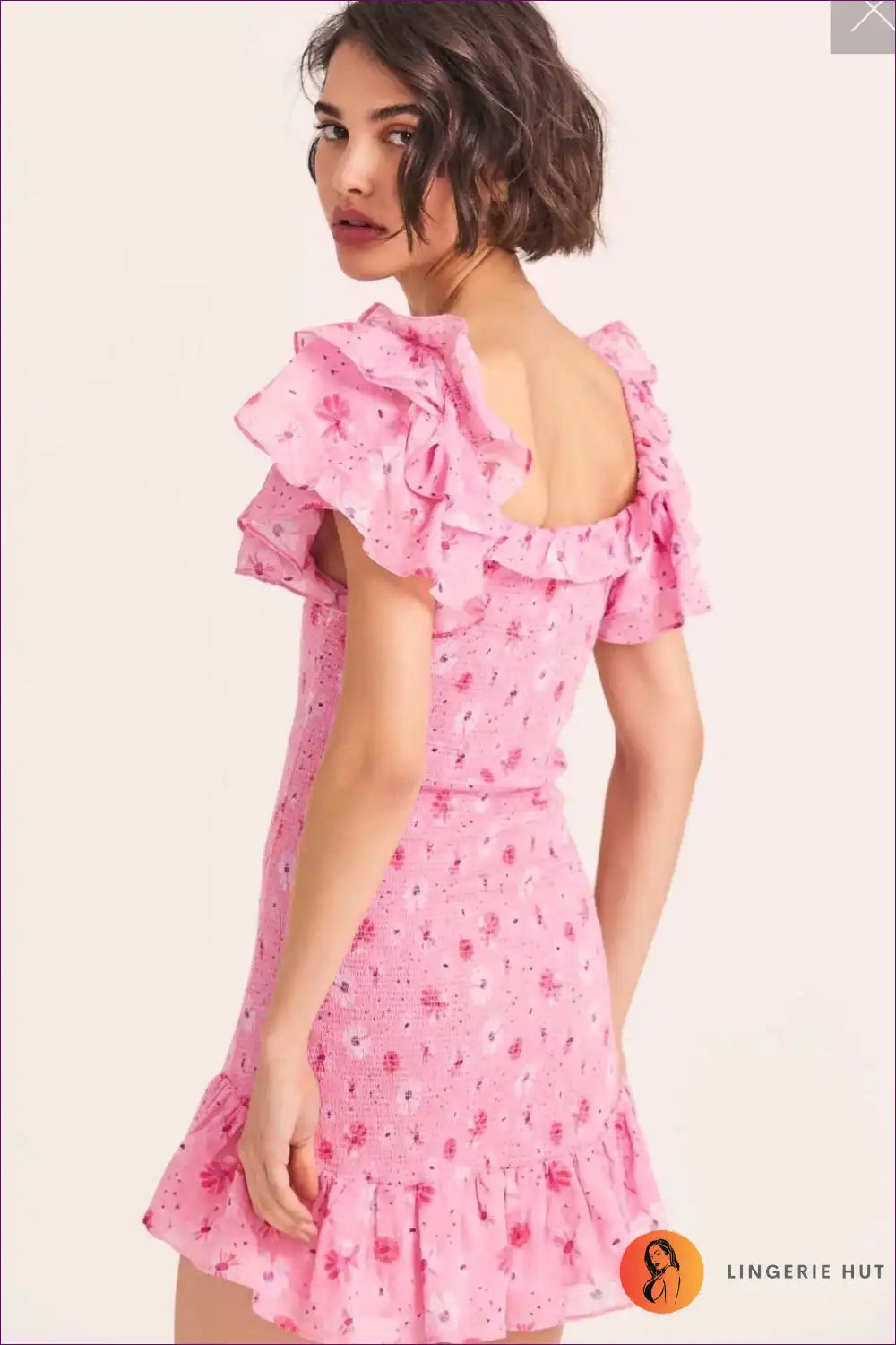 Mini Dress with Floral Print - Garden Party Grace