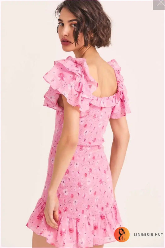 Mini Dress with Floral Print - Garden Party Grace