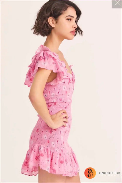 Mini Dress with Floral Print - Garden Party Grace