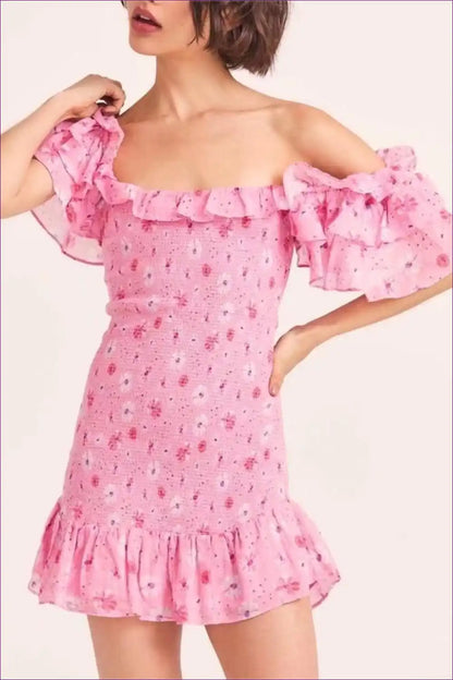 Mini Dress with Floral Print - Garden Party Grace