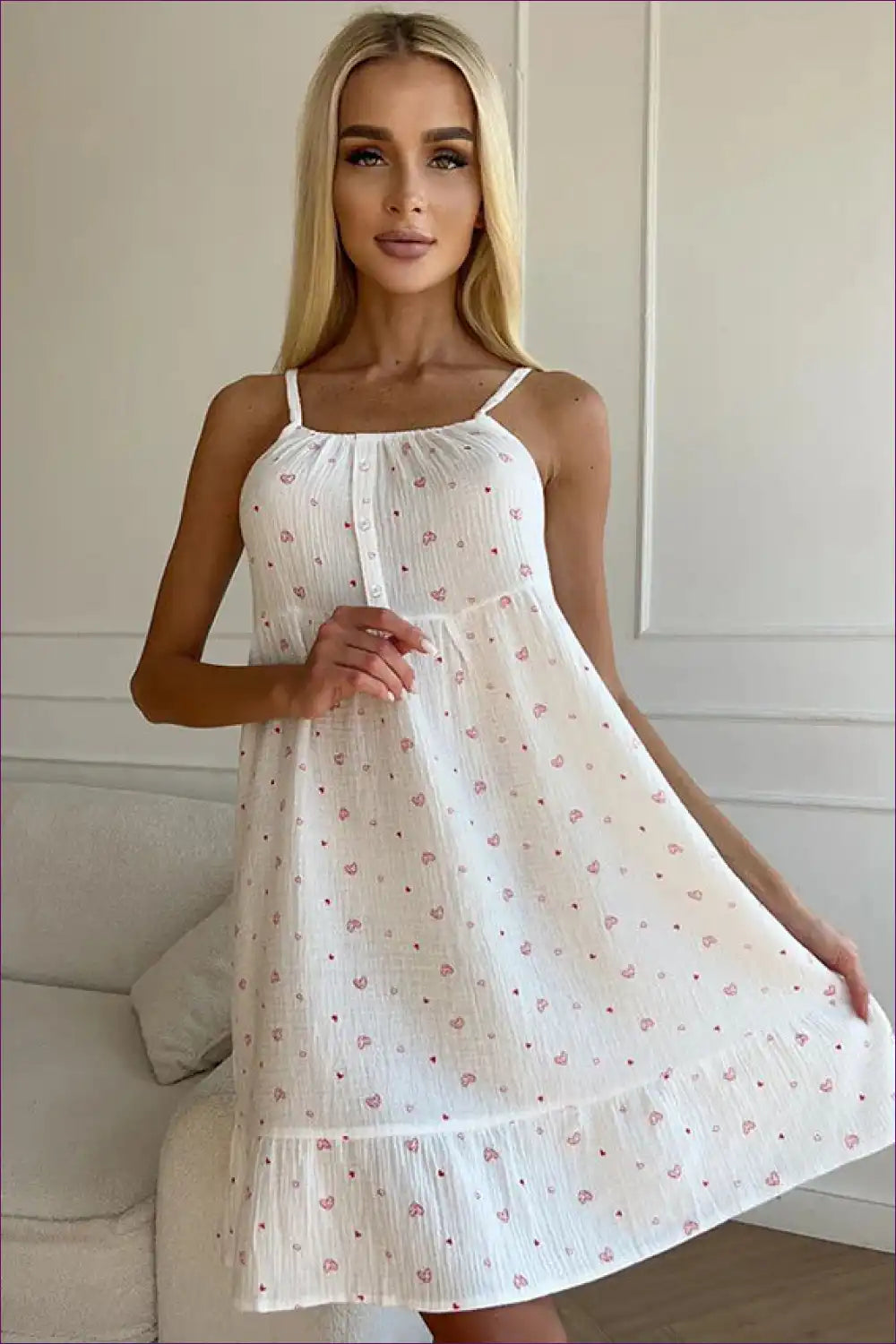 Mini Dress with Floral Print - Garden Party Ready for A-line, Casual, Dress, Everyday,