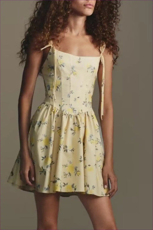 Mini Dress with Floral Print - Summer Confidence for A-line, Casual, Dress, Everyday,