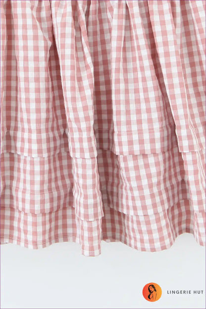 Mini Dress with Gingham Check - Sweet Vintage Charm for A-line, Casual, Cotton, Dress, Everyday