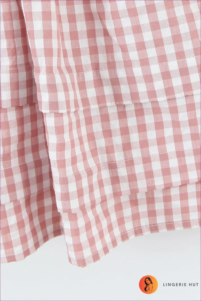Gingham Mini Dress With A-Line Skirt - Garden Party Ready