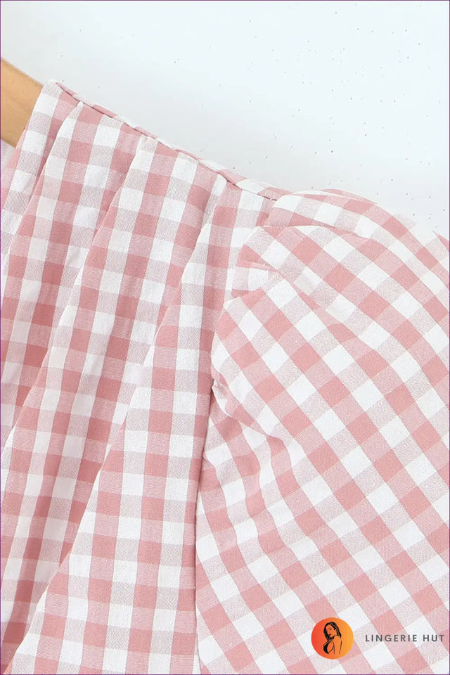 Gingham Mini Dress With A-Line Skirt - Garden Party Ready