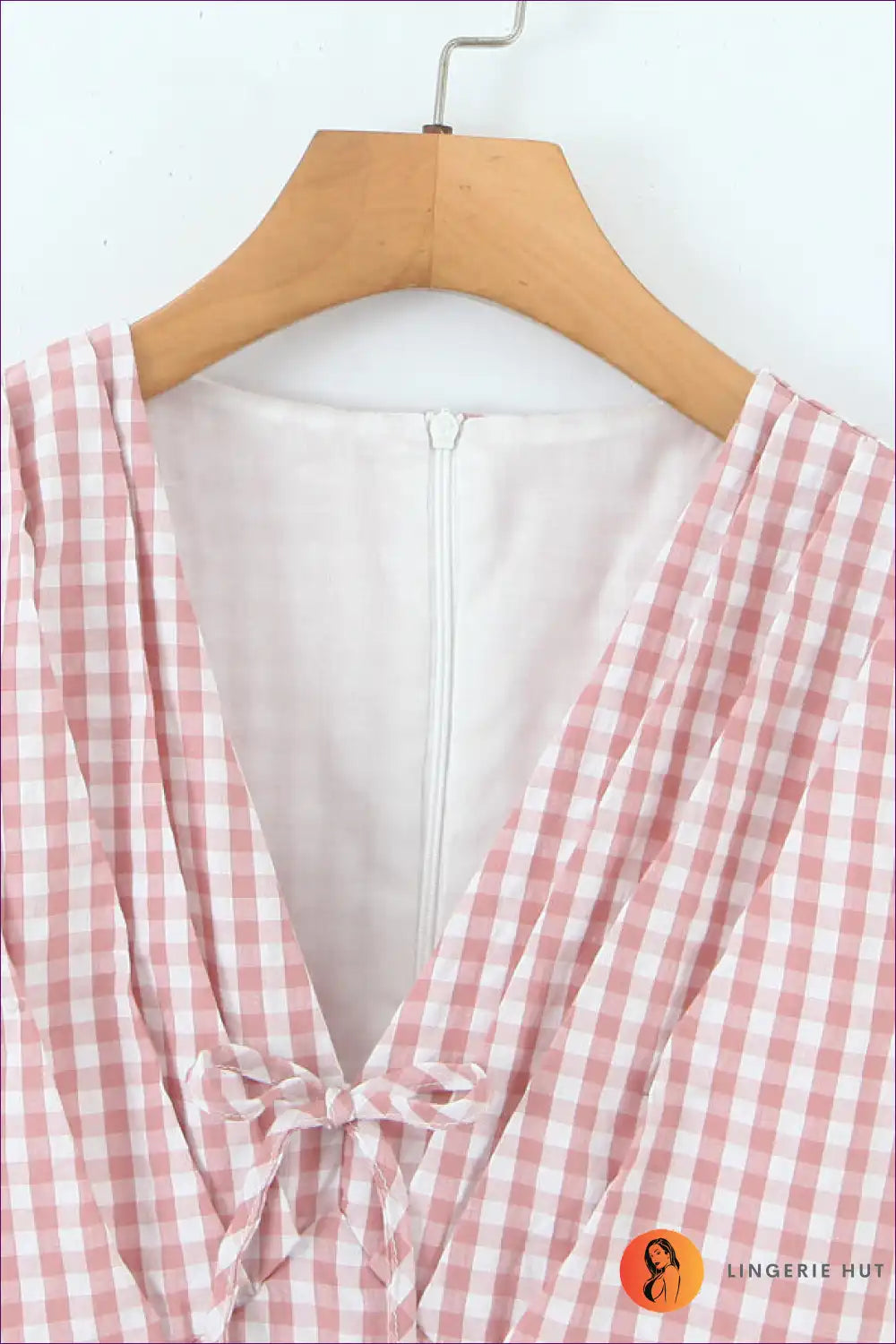 Mini Dress with Gingham Check - Sweet Vintage Charm for A-line, Casual, Cotton, Dress, Everyday