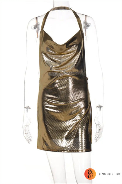 Mini Dress with Halter Neckline - Night out Allure for Backless, Bodycon, Clubwear, Dress, Evening Wear