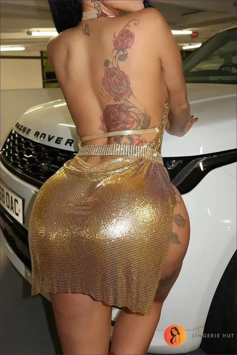 Mini Dress with Halter Neckline - Night out Allure for Backless, Bodycon, Clubwear, Dress, Evening Wear