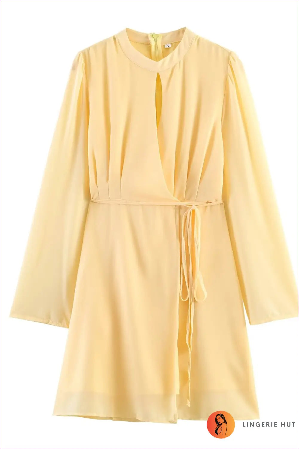 Mini Dress with Keyhole Neckline - Soft Daylight - s / Multi - Casual • Chiffon • Cutout • Date Night • Lingerie Hut
