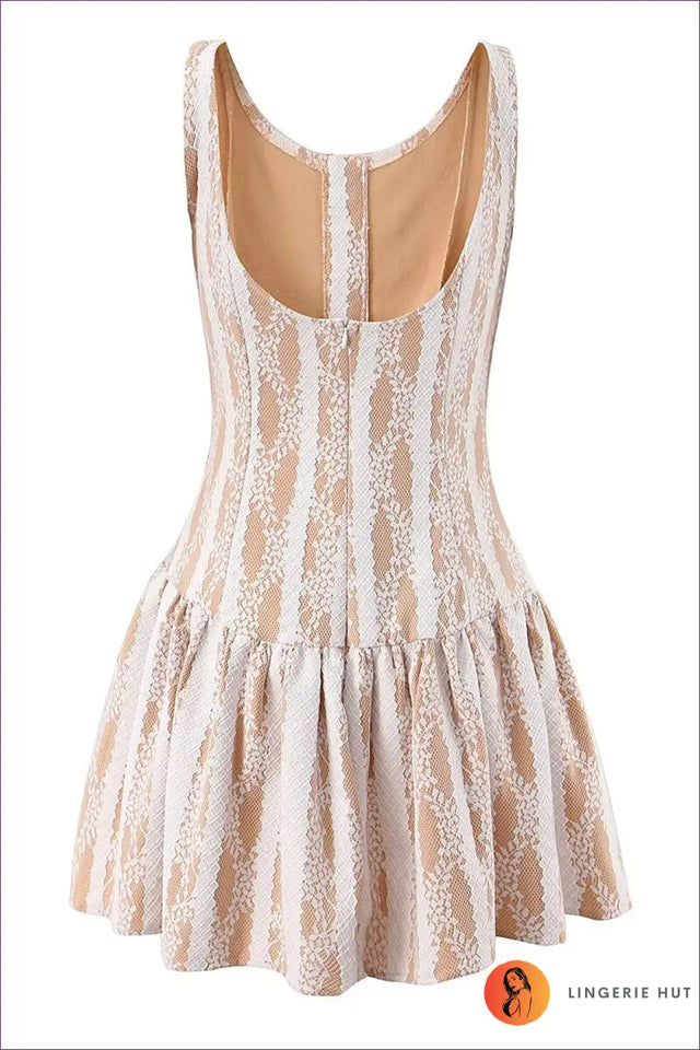 Mini Dress with Lace Bodice - Playful Sophistication