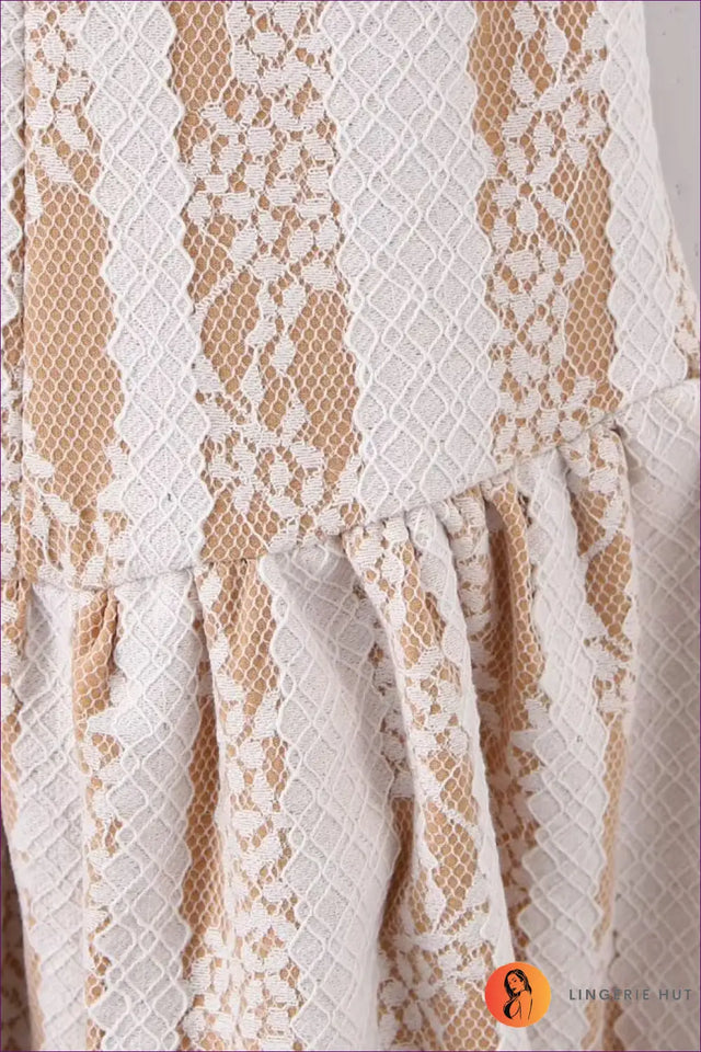 Mini Dress with Lace Bodice - Playful Sophistication