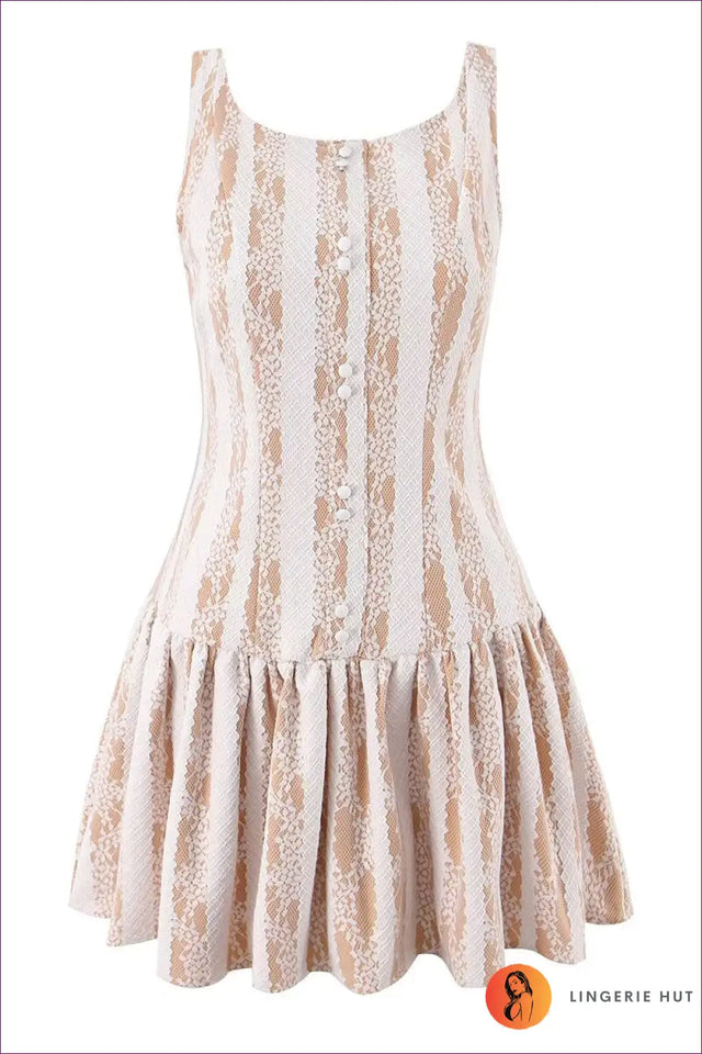 Mini Dress with Lace Bodice - Playful Sophistication