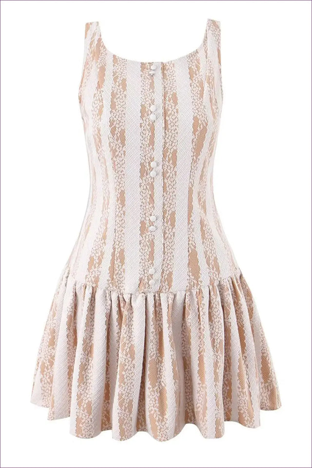 Mini Dress with Lace Bodice - Playful Sophistication