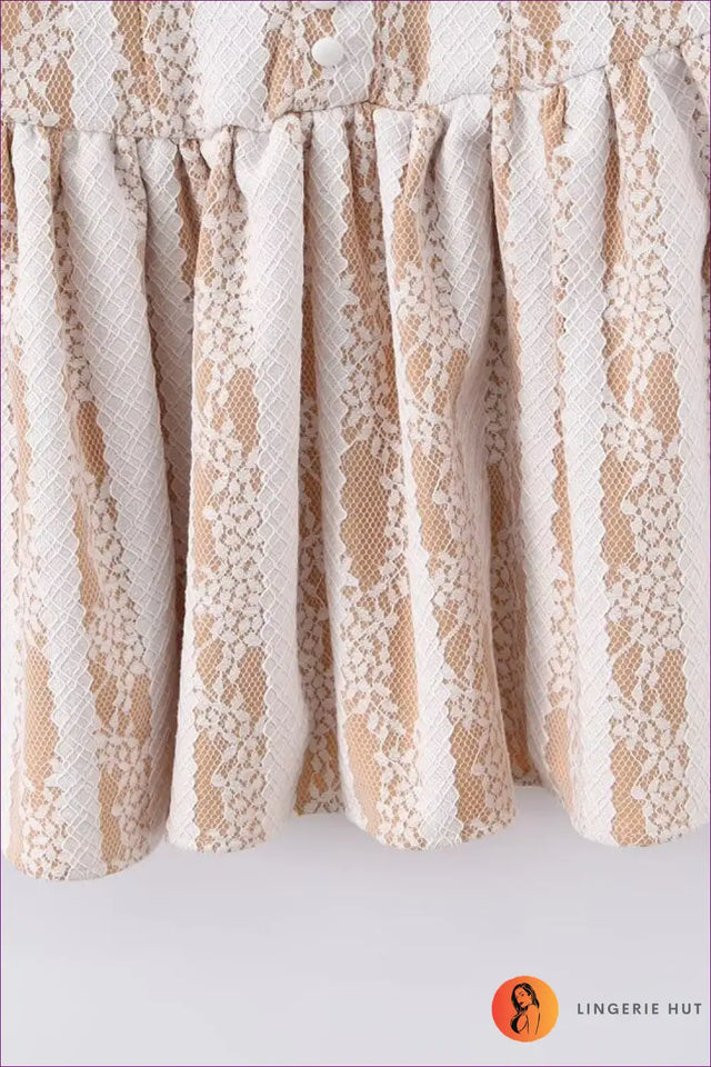 Mini Dress with Lace Bodice - Playful Sophistication