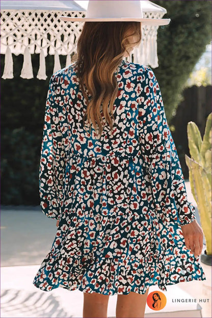 Mini Dress with Leopard Print - Weekend Wanderer for All Season, Animal, Autumn, Boho, Casual