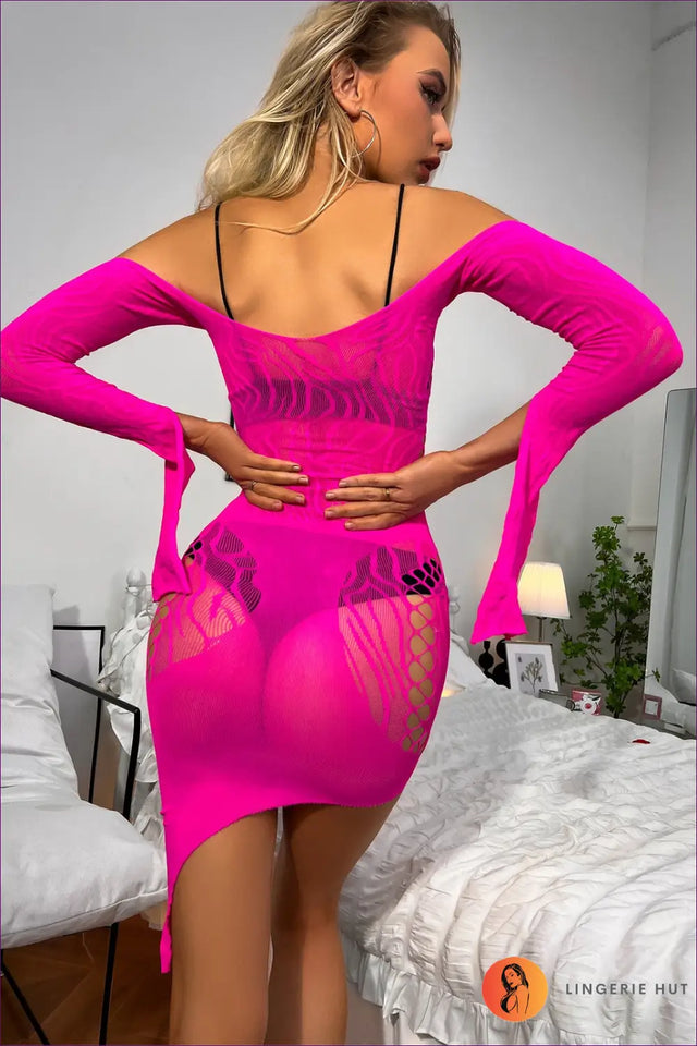 Mini Dress with Mesh Cutouts