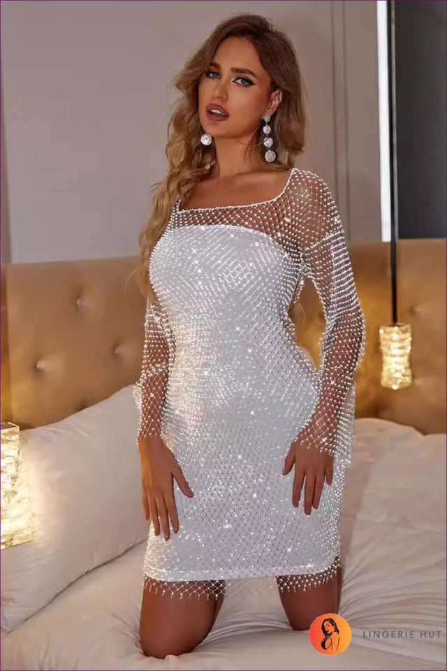 Crystal Mesh Bodycon Mini Dress - The One They'll Ask About