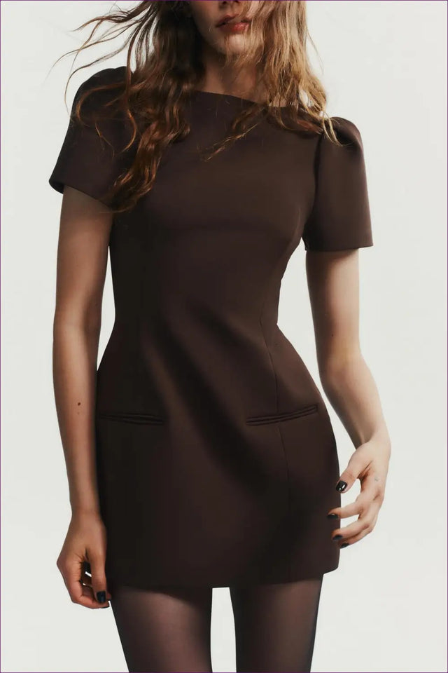 Mini Dress with Pleated Detail - Understated Glamour