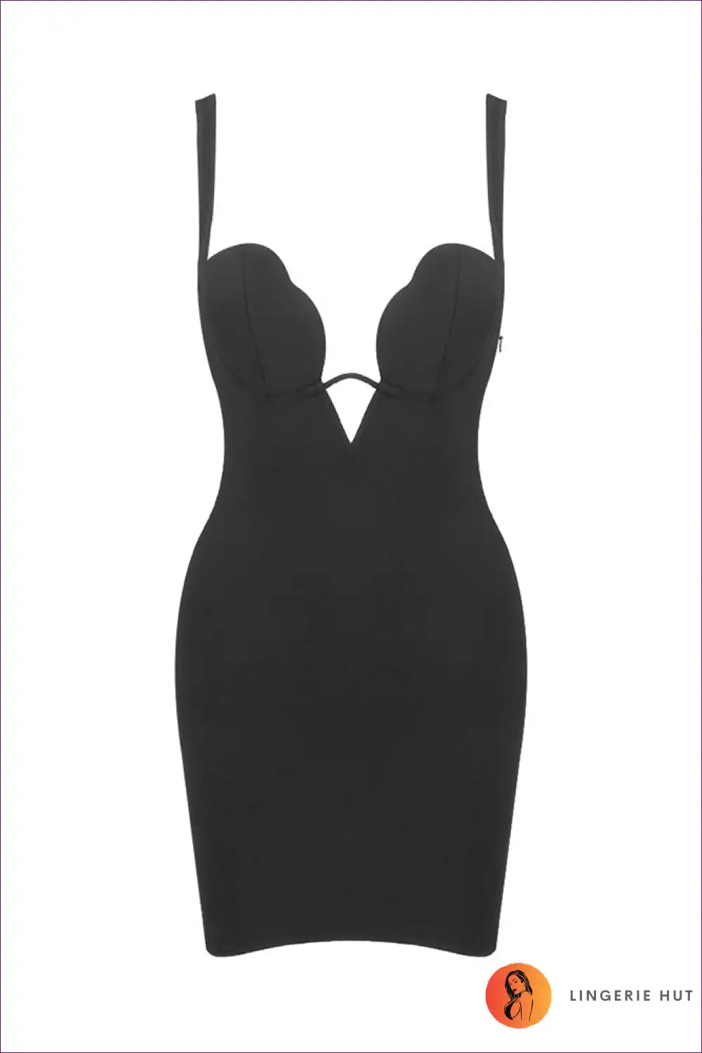 Mini Dress with Plunging Neckline - Statement Confidence for Bodycon, Clubwear, Date Night, Dress, Dresses