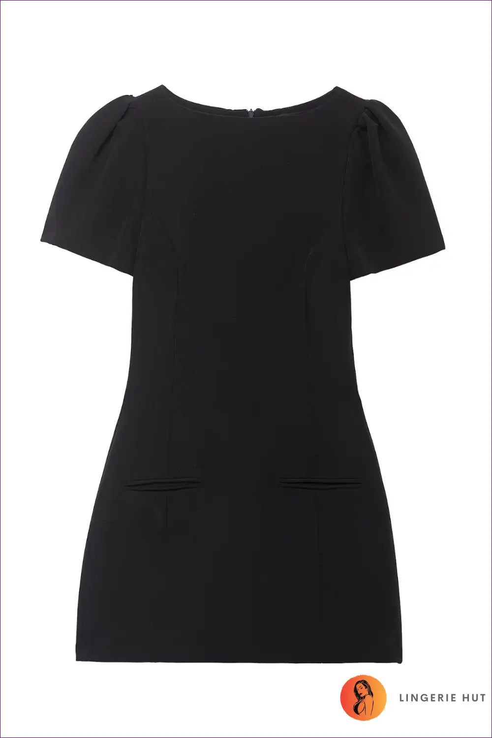 Mini Dress with Puff Sleeves - Playful Sophistication - Xs / Black - Dresses - Lingerie Hut - All Season • Bodycon