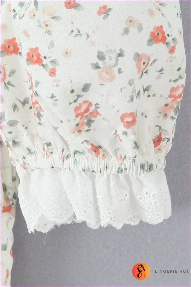 Floral Puff Sleeve Mini Dress - Sweet Vintage Romance