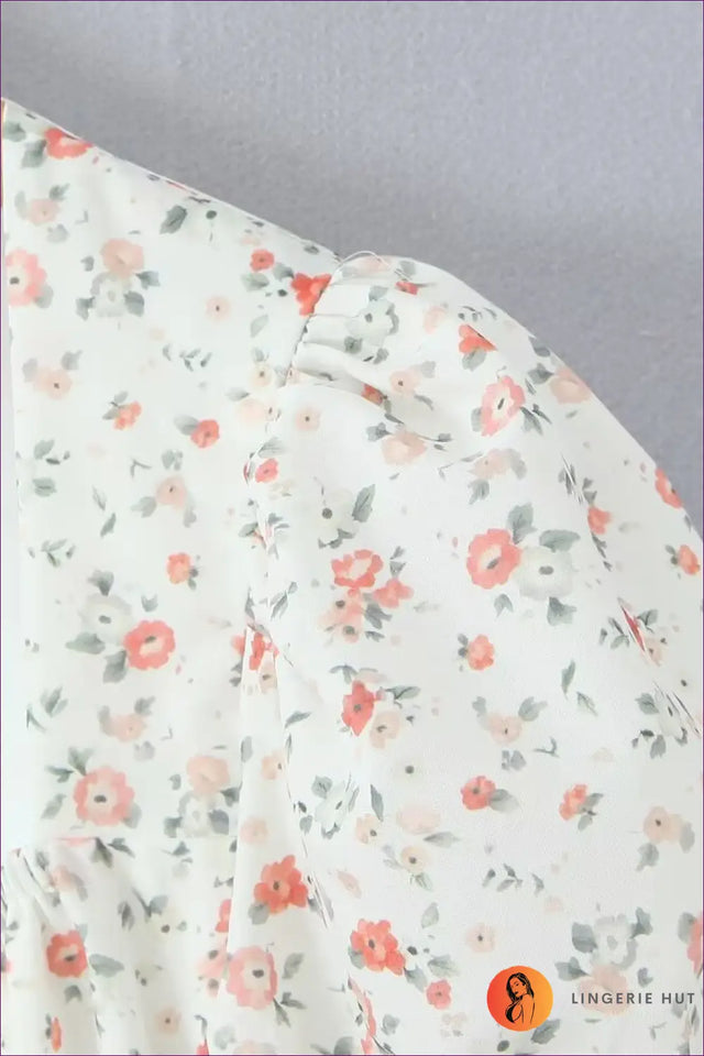 Floral Puff Sleeve Mini Dress - Sweet Vintage Romance