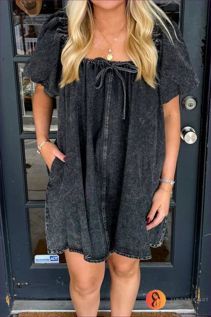 Mini Dress with Ruched Bodice - Summer Romance for A-line, Backless, Casual, Cutout, Date Night