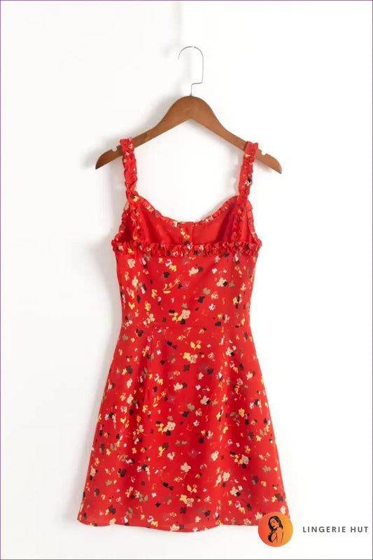 Mini Dress with Ruffle Hem - Date Night Confidence for Bodycon, Casual, Date Night, Dress, Floral