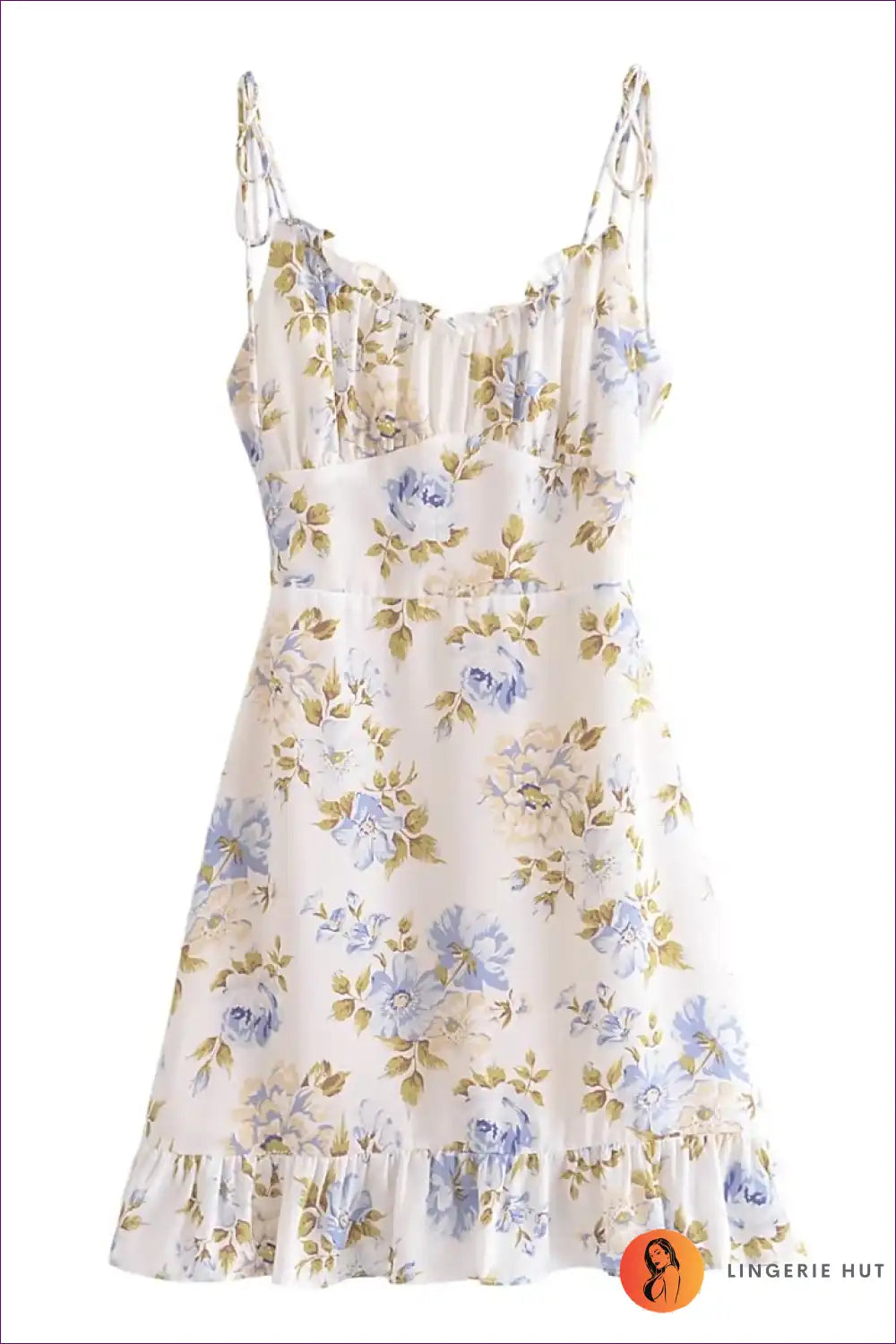 Mini Dress with Ruffle Hem - Weekend Wanderer for A-line, Boho, Casual, Cutout,