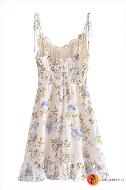 Mini Dress with Ruffle Hem - Weekend Wanderer for A-line, Boho, Casual, Cutout,