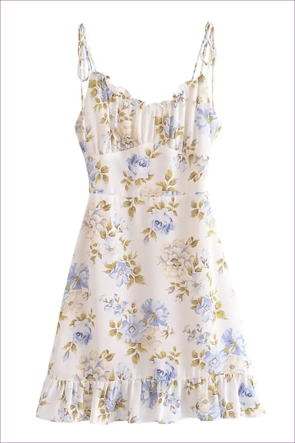 Mini Dress with Ruffle Hem - Weekend Wanderer for A-line, Boho, Casual, Cutout,