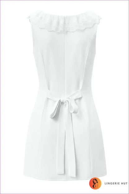 Mini Dress with Scalloped Lace Trim - Romantic Evenings for Cutout, Date Night, Dress, Evening Wear, Formal