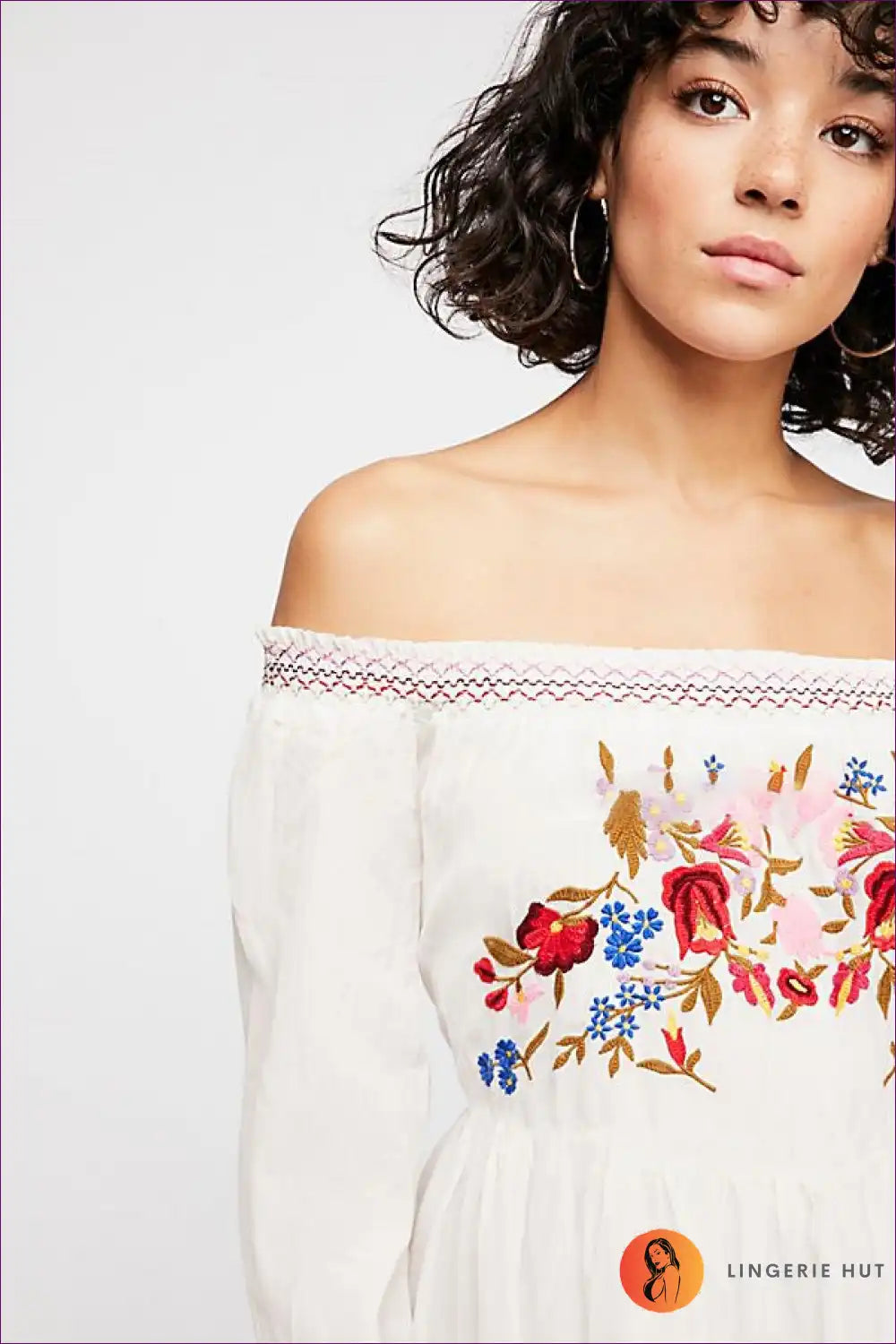 Mini Dress with Off-shoulder Design - Romantic Confidence for A-line, Boho, Casual, Chiffon, Date Night