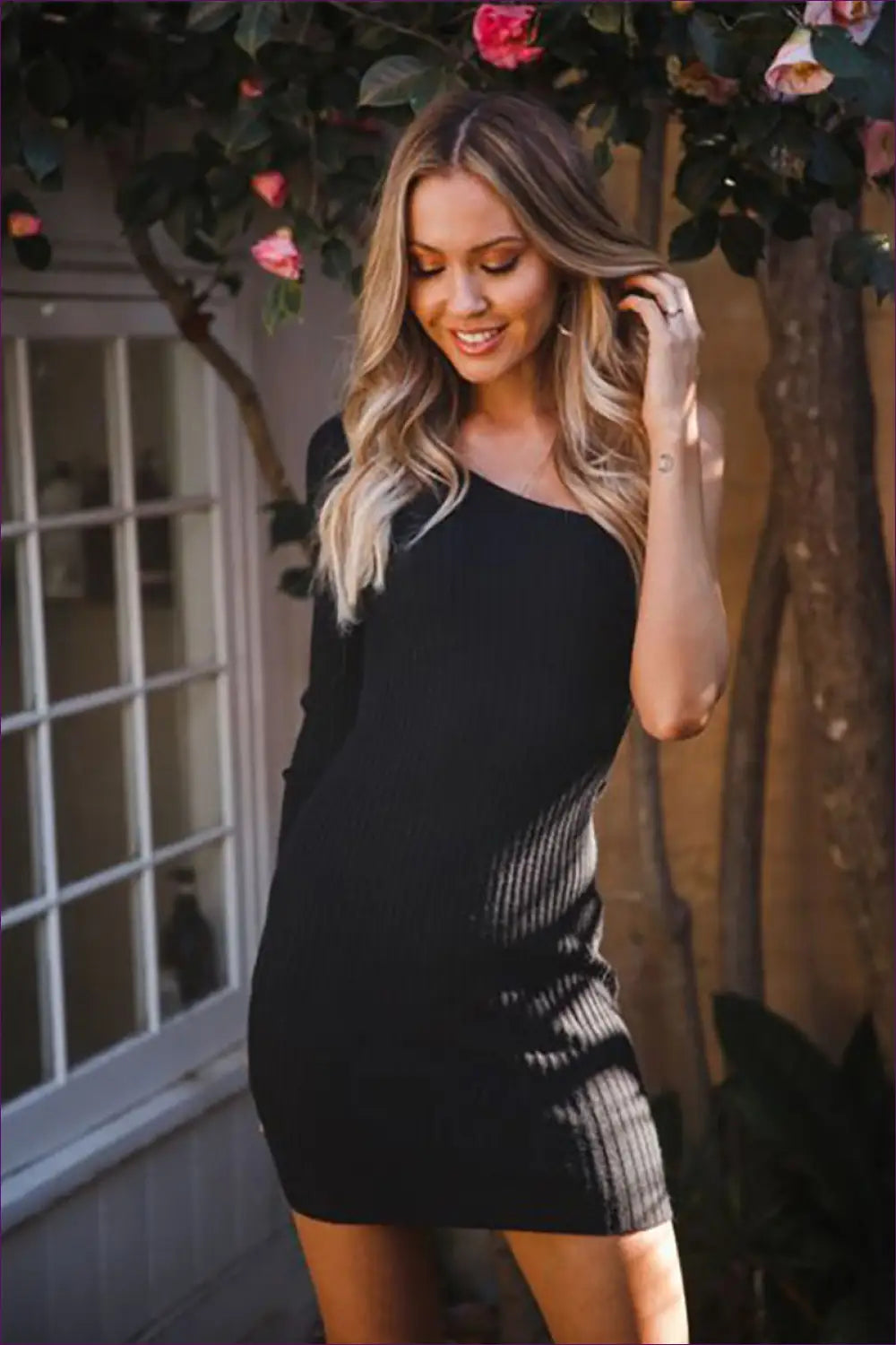 One Shoulder Sequin Mini Dress - Red Carpet Energy - Dresses - Lingerie Hut - All Season • Bodycon • Cutout • Evening