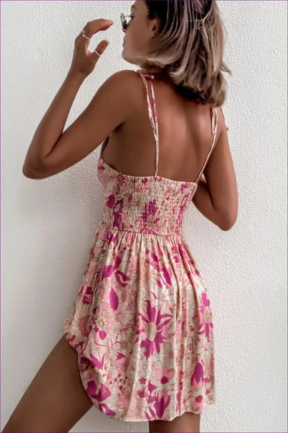 Mini Dress with Smocked Bodice - Playful Romance for Boho, Casual, Cotton, Dress, Everyday