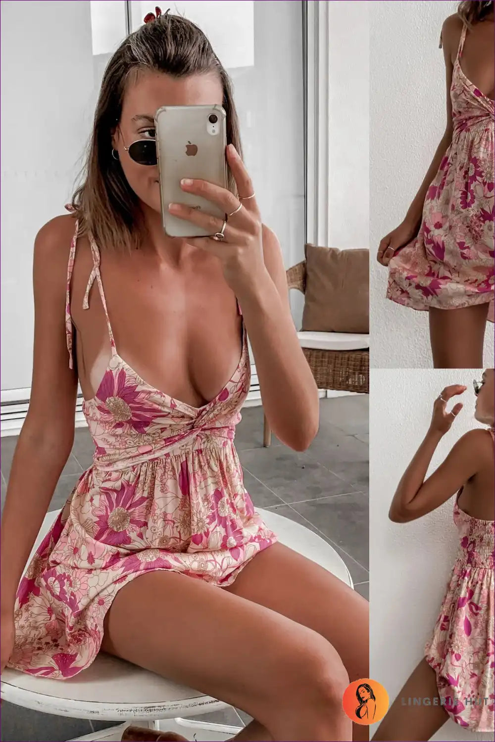 Mini Dress with Smocked Bodice - Playful Romance for Boho, Casual, Cotton, Dress, Everyday