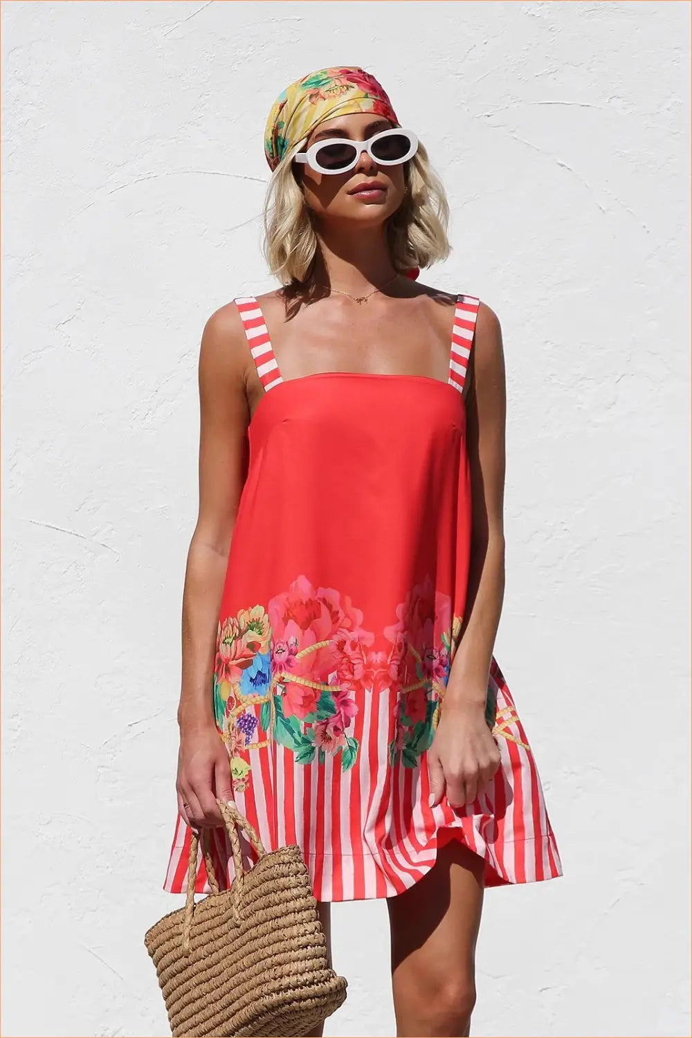 Striped A-line Mini Dress - Summer Evenings Sorted - Dresses - Best Seller • Boho • Casual - Lingerie Hut